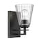 Z-Lite Lyna Wall Sconce, 1-Light, 5 In.W x 6.5 In.L x 9 In.H, Matte Black/Clear 823-1S-MB - alternate 6